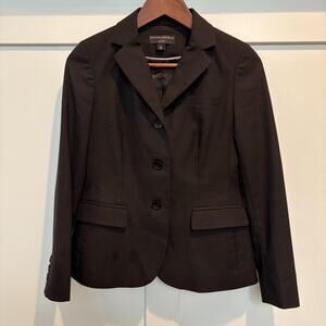 Banana Republic‎ Blazer Womens 2 Petite Black Wool Blend Career Office Jacket